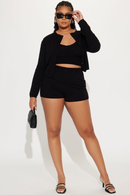 Conjunto de 3 Piezas: Sweater, Top y Shorts - Amarillo - Image 4