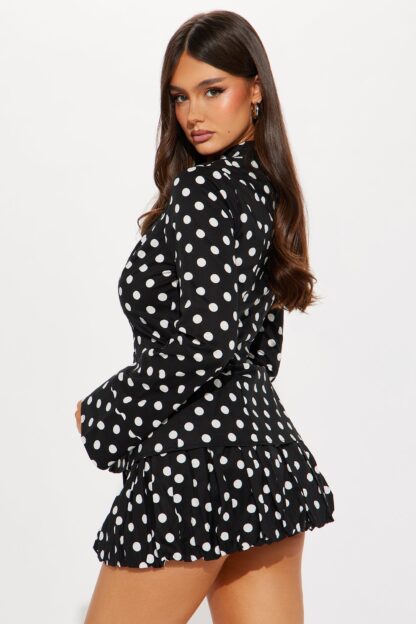 Conjunto de Falda Burbuja y Camisa a Lunares - Image 3